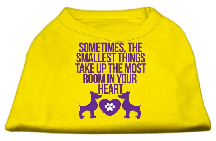 Smallest Things Screen Print Dog Shirt Yellow Sm